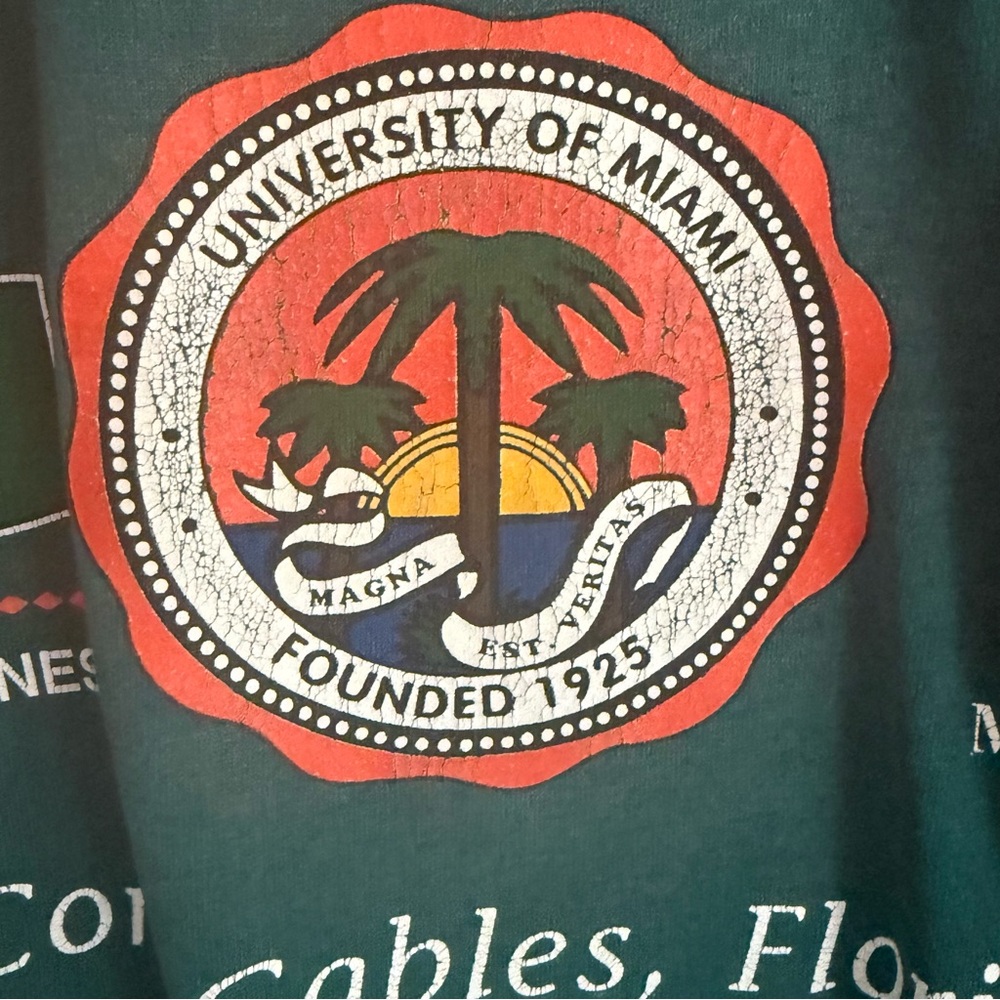 Vintage 90’s University Of Miami Hurricanes Crewneck Sweatshirt Size Medium - Picture 4 of 10